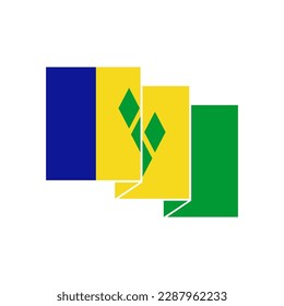 Saint vincent flags icon set, Saint vincent independence day icon set vector sign symbol
