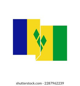 Juego de iconos de banderas de Saint vincent, símbolo del símbolo del símbolo del símbolo del vector del día de la independencia de Saint vincent
