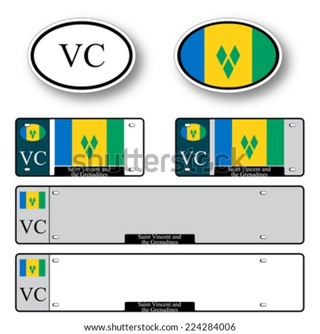 saint vincent and the grenadines auto set against white background, abstract vector art illustration, image contains transparency