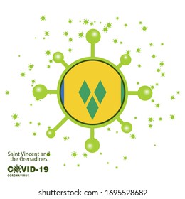 Saint Vincent and Grenadines Coronavius Flag Awareness Background. Stay home, Stay Healthy. Take care of your own health. Pray for Country