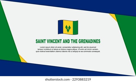 Saint Vincent And The Grenadines Flag Abstract Background Design Template. Saint Vincent And The Grenadines Independence Day Banner Cartoon Vector Illustration. Independence Day