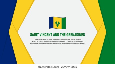 Saint Vincent And The Grenadines Flag Abstract Background Design Template. Saint Vincent And The Grenadines Independence Day Banner Cartoon Vector Illustration. Background