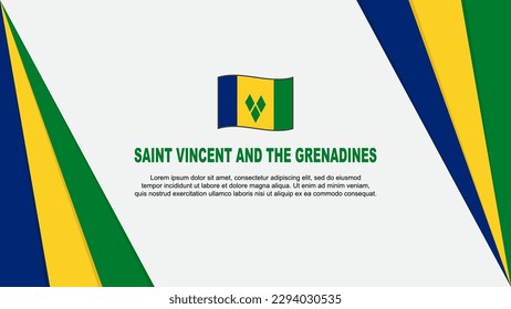 Saint Vincent And The Grenadines Flag Abstract Background Design Template. Saint Vincent And The Grenadines Independence Day Banner Cartoon Vector Illustration. Flag