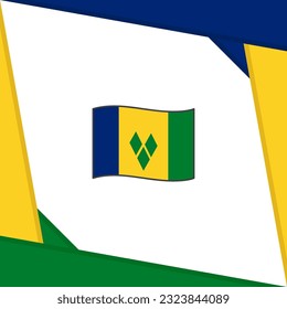 Saint Vincent And The Grenadines Flag Abstract Background Design Template. Saint Vincent And The Grenadines Independence Day Banner Social Media Post. Independence Day