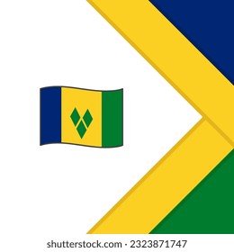 Plantilla De Diseño De Fondo Resumen De La Bandera De San Vicente Y Las Granadinas. Cartel del Día de la Independencia de San Vicente y las Granadinas en medios sociales. Caricatura