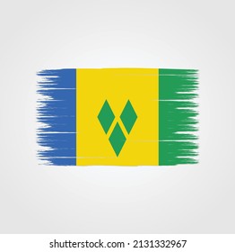 St. Vincent und die Fahne Grenadines. Nationalflagge