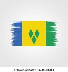 St. Vincent und die Grenadinen-Fahne Pinsel streichelt. Nationalflagge