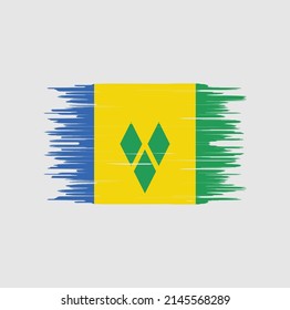 Pincel de bandera de San Vicente y las Granadinas. Bandera nacional