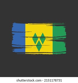 Saint Vincent and the Grenadines Flag Brush. National Flag