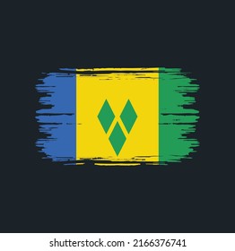 Pincel de la bandera de San Vicente y las Granadinas. Bandera nacional