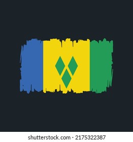 Saint Vincent and the Grenadines Flag Brush. National Flag