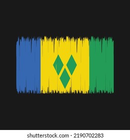 Saint Vincent and the Grenadines Flag Brush Strokes. National Flag