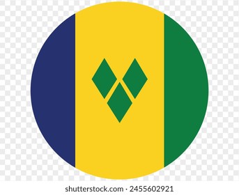 Saint Vincent and the Grenadines flag button on png or transparent background. vector illustration. 
