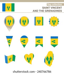 Saint Vincent and the Grenadines Flag Collection, 12 versions
