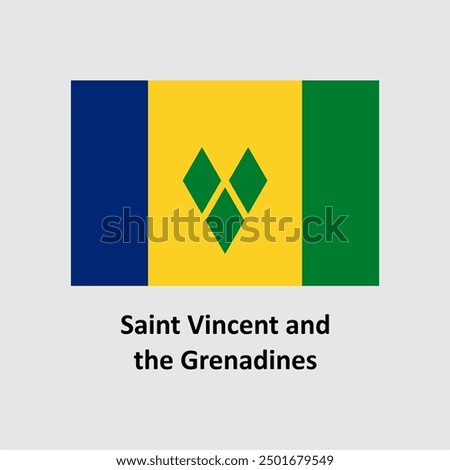 Saint Vincent and the Grenadines flag design vector illustration on a gray background for graphic and web design.