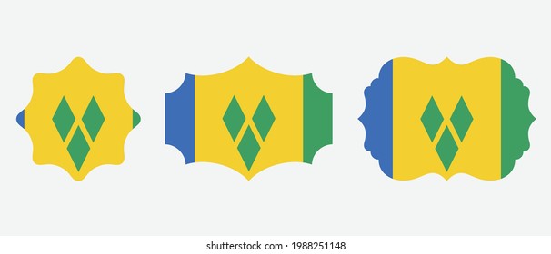Bandera de San Vicente y las Granadinas. ilustración vectorial de símbolo de icono plano