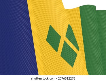 Saint Vincent and The Grenadines flag fluttering gradient texture