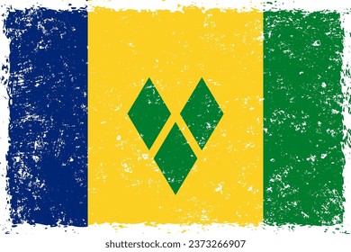 Saint vincent and the grenadines flag grunge distressed style