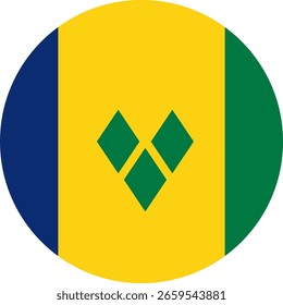 San Vicente y las Granadinas bandera ilustrador banderas de país símbolo redondo bandera circular de la nación
