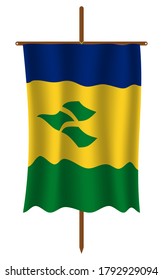 St. Vincent und die Grenadinen Fahnenbild-Vektorgrafik. EPS.file