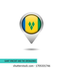 Plantilla de diseño vectorial del mapa de la bandera de San Vicente y las Granadinas