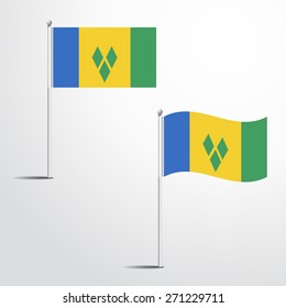 The Saint Vincent and The Grenadines flag normal and waving flag set | abstract flag vector eps 10