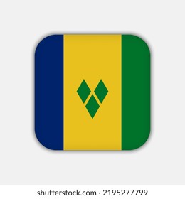 Saint Vincent and the Grenadines flag, official colors. Vector illustration.