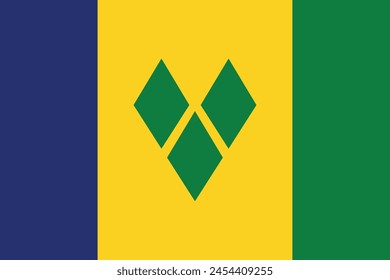 Saint Vincent and the Grenadines flag official  isolated on white background. vector illustration. 