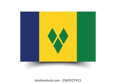 Saint Vincent and the Grenadines flag official size and color standards vector illustration