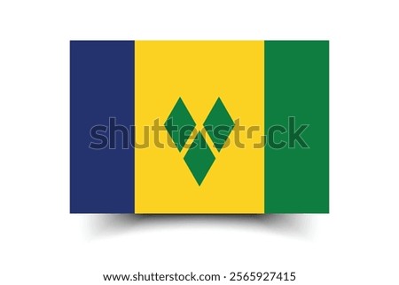 Saint Vincent and the Grenadines flag official size and color standards vector illustration