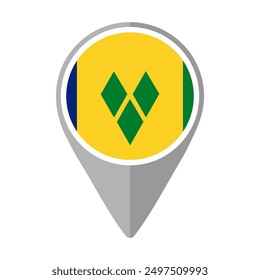 saint vincent and the grenadines Flag on Location Pin