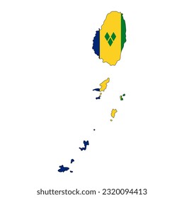 San Vicente y las Granadinas enarbolan una simple ilustración para el día de la independencia o las elecciones