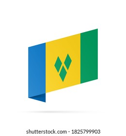 Saint Vincent and the Grenadines flag state symbol isolated on background national banner. Greeting card National Independence Day Republic of Saint Vincent and the Grenadines. banner realistic flag.