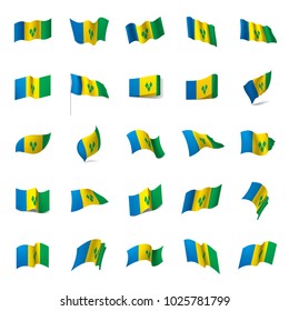 Saint Vincent and the Grenadines flag, vector illustration on a white background