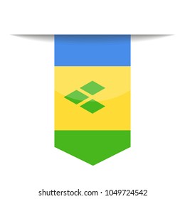 Saint Vincent and the Grenadines Flag Vector Bookmark Icon - Illustration
