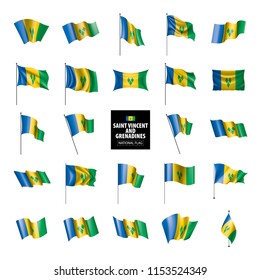 Saint Vincent and the Grenadines flag, vector illustration on a white background