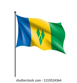 Saint Vincent and the Grenadines flag, vector illustration on a white background