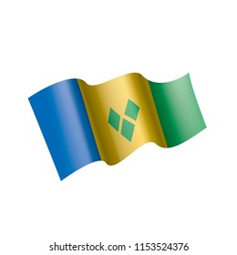 Saint Vincent and the Grenadines flag, vector illustration on a white background