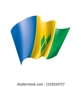Saint Vincent and the Grenadines flag, vector illustration on a white background