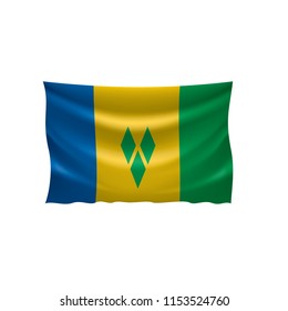 Saint Vincent and the Grenadines flag, vector illustration on a white background