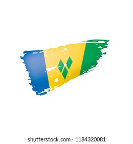 Saint Vincent and the Grenadines flag, vector illustration on a white background.
