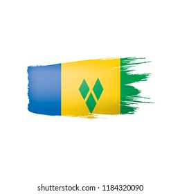 Saint Vincent and the Grenadines flag, vector illustration on a white background.