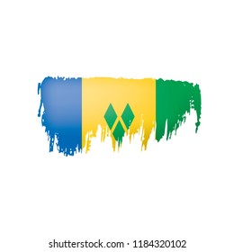 Saint Vincent and the Grenadines flag, vector illustration on a white background.