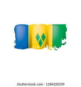 Saint Vincent and the Grenadines flag, vector illustration on a white background.