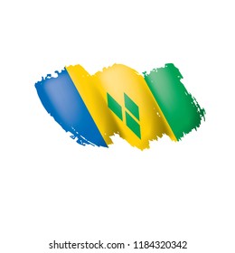 Saint Vincent and the Grenadines flag, vector illustration on a white background.
