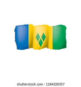 Saint Vincent and the Grenadines flag, vector illustration on a white background.