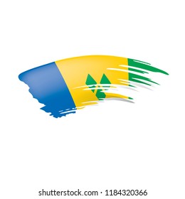 Saint Vincent and the Grenadines flag, vector illustration on a white background.