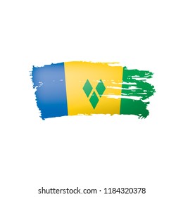 Saint Vincent and the Grenadines flag, vector illustration on a white background.