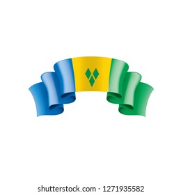 Saint Vincent and the Grenadines flag, vector illustration on a white background