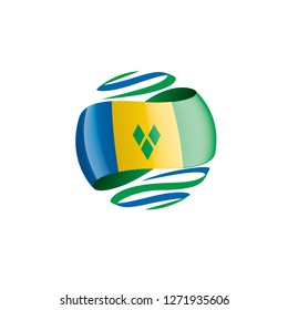 Saint Vincent and the Grenadines flag, vector illustration on a white background